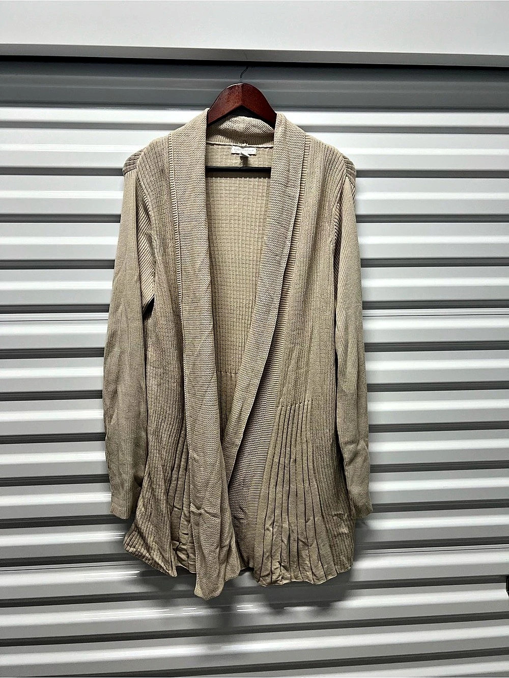 Charter Club Open Front Draped Cardigan Beige Size XL